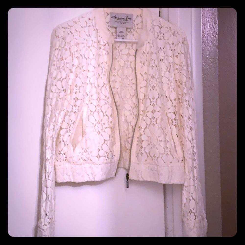 Lace bomber jacket